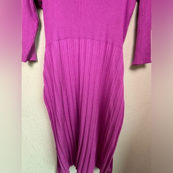 Lane Bryant Orchid Pink Ribbed Knit Belted Fit & Flare Sweater Midi Dres… - Picture 9 of 9